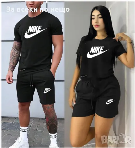 Nike Екипи За Двойки👚🩳Дамски Летен Екип Найк👕🩳Мъжки Къс Комплект Найк Код LFS392, снимка 3 - Спортни екипи - 49830715