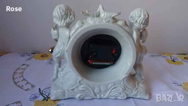 Порцеланов настолен часовник с херувими и гълъби. , снимка 9 - Антикварни и старинни предмети - 52219139