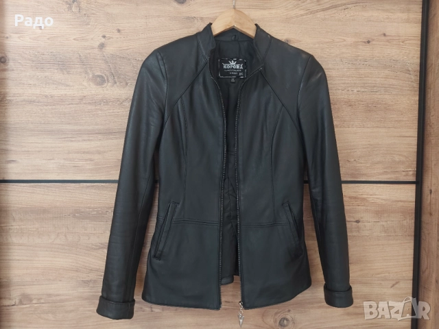 Ново дамско яке естествена кожа размер S кожено КОРОНА сако палто KORONA висок клас кожени изделия, снимка 3 - Якета - 51989270