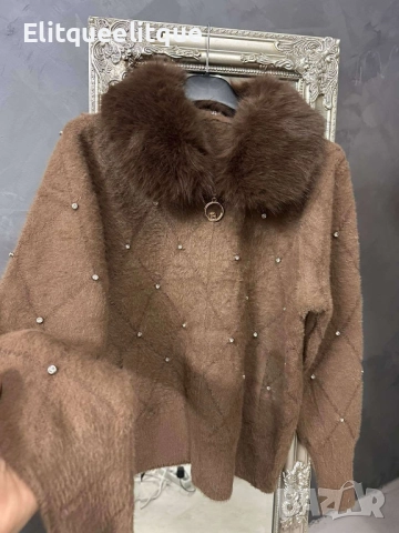 кашмирена жилетка с камъни 