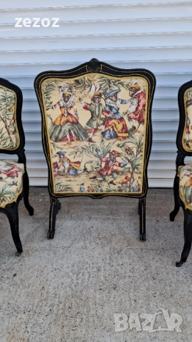 Комплект столове и параван антикварни, снимка 3 - Дивани и мека мебел - 53110756
