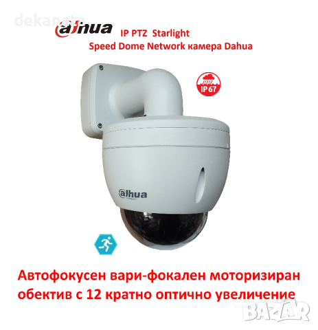Dahua IP PTZ FullHD камера вари-фокален моторизиран обектив с 12 кратно оптично увеличение Автофокус, снимка 1 - IP камери - 44977355
