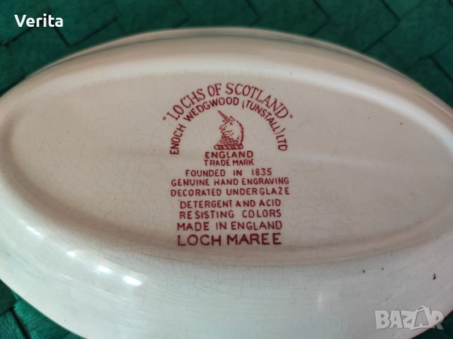 Английски порцелан елипсовидна чиния, снимка 3 - Антикварни и старинни предмети - 46062652