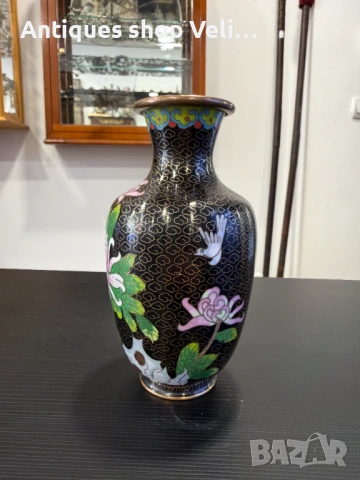 Китайска ваза клоазон №8006 , снимка 2 - Антикварни и старинни предмети - 53928016