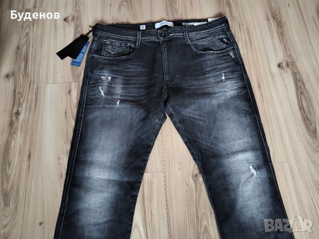 дънки REPLAY Anbass Slim-Fit Aged Jeans - W38/36L, снимка 8 - Дънки - 45823333