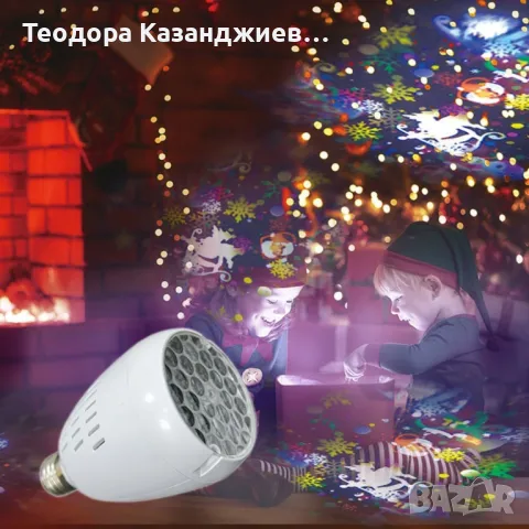 Коледна LED прожекционна лампа XL-725 Коледни Мотиви, снимка 4 - Лед осветление - 48270837