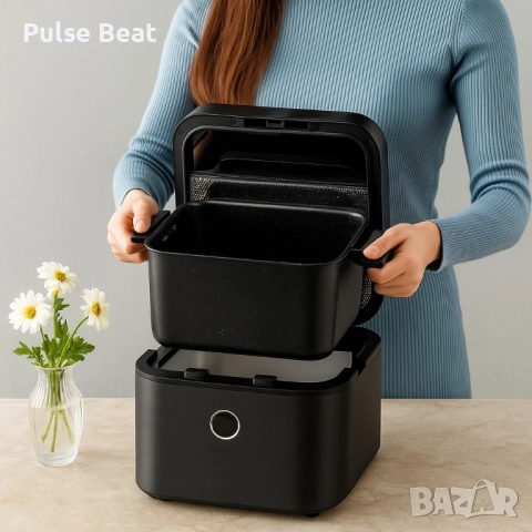 Фритюрник с горещ въздух Midea DualTaste Air Fryer MF-CY75C2 – 7L капацитет, JuicyLock технология, снимка 2 - Фритюрници - 52405359