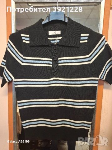 Блузка с яка, снимка 2 - Тениски - 53592978