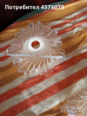 6 броя дебелостенни и масивни стъклени абажура за полюлей , снимка 3 - Полилеи - 54121227