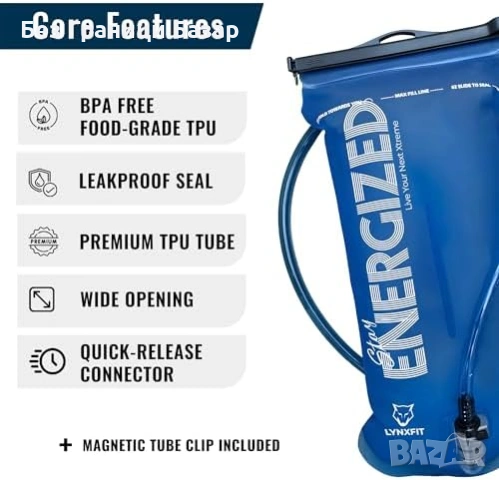 Нов воден Хидратиращ мехур 1.5L Резервоар за вода TPU против течове за раница, снимка 6 - Други спортове - 53886859