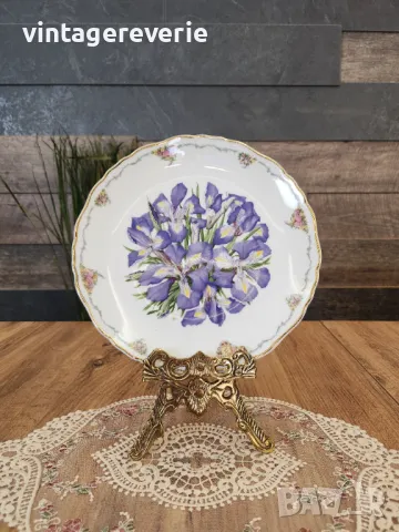 Колекционерска чиния Royal Albert, Irises, снимка 4 - Колекции - 46524041