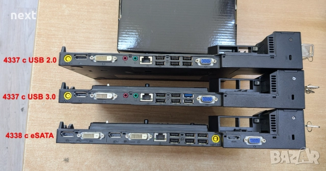 Докинг станция Lenovo 4337 / 4338 ThinkPad Dock Series 3 +ключове +Гаранция, снимка 4 - Лаптоп аксесоари - 51452856