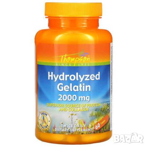 Thompson Хидролизиран желатин, 2000 mg, 60 таблетки, снимка 1 - Хранителни добавки - 45893999