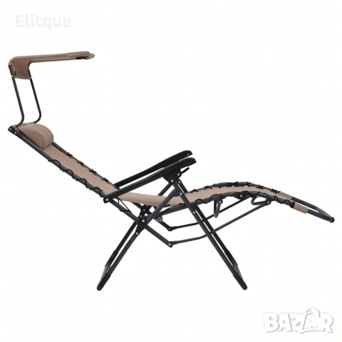 Сгъваем градински шезлонг с нулева гравитация и сенник – комфорт за пълна релаксация, снимка 13 - Градински мебели, декорация  - 53051090