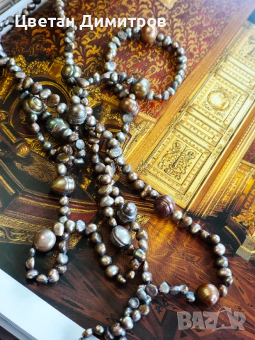 много ДЪЛГО ретро колие / наниз от  истински барокови перли