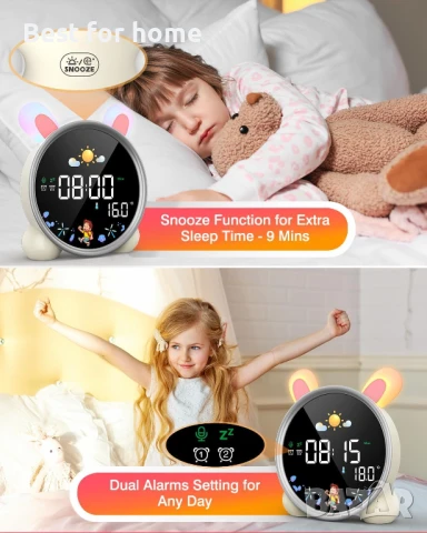 Детски будилник Lemnoi със светлинен будилник за момчета и момичета, снимка 7 - Детски - 51053552