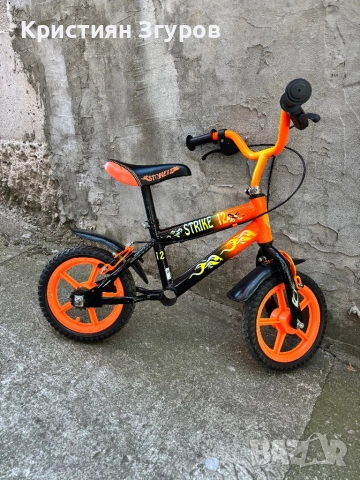 Детско баланс колело Strike 12" с предна и задна спирачка, снимка 2 - Детски велосипеди, триколки и коли - 51572302