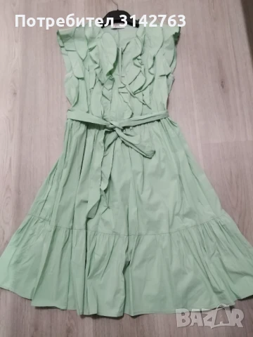 Памучна рокля,  цвят мента, L/XL