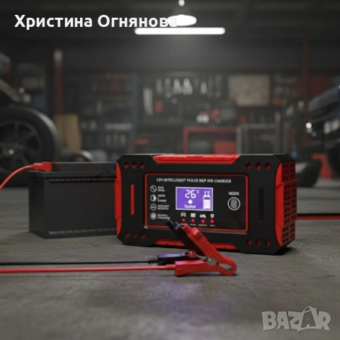Интелигентно зарядно за акумулатор с дисплей 12V 6A импулсно