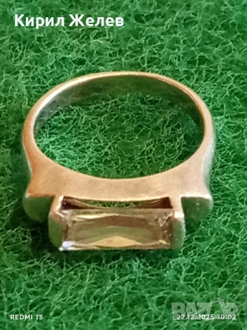 Изчистен елегантен сребърен пръстен тип Багет с кристал подходящ аксесоар за ежедневието 44320, снимка 3 - Пръстени - 52872140