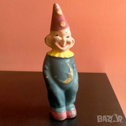 Винтидж гумена играчка Clown Czechoslovakia Rare, снимка 15 - Колекции - 45375405