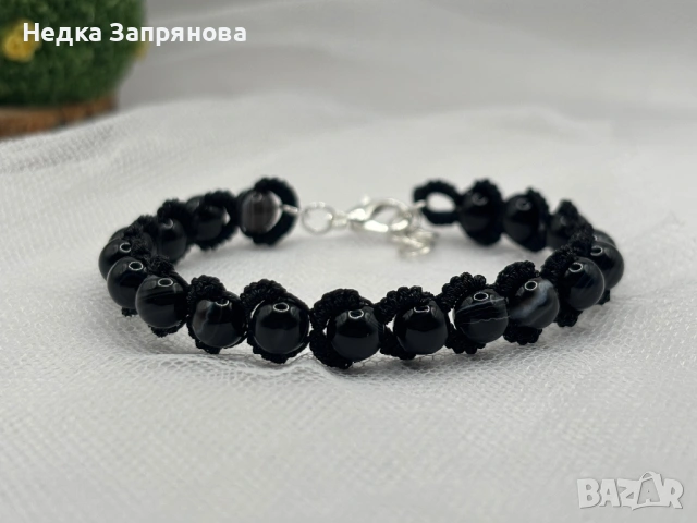 Гривна Стил Ръчно изработена Естествени камъни или стъклени Изработка по поръчка , снимка 5 - Гривни - 52713646