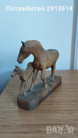 Фигурка кон от дърво, снимка 4 - Колекции - 50385284