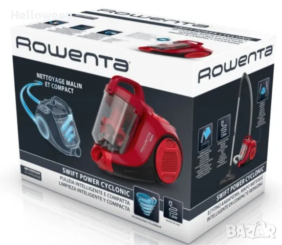 Прахосмукачка без торба ROWENTA Swift Power Cyclonic RO2913EA, 750W, Циклонна технология, снимка 1 - Прахосмукачки - 48973519