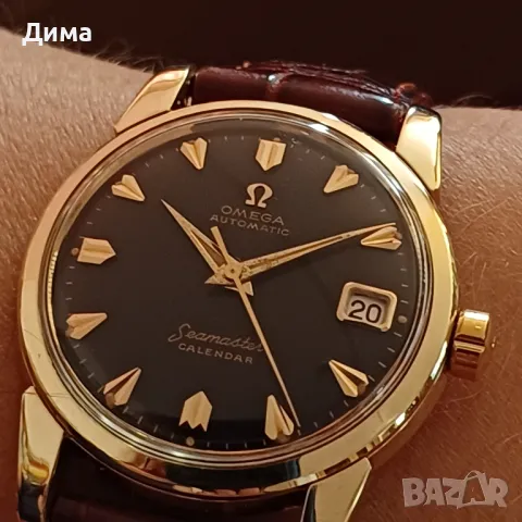 Omega Seamaster Автоматик Kалендар 14k Каса/Безел/SS, Черен Циферблат, Кал. 502, Реф. 2849 6 SC,, снимка 2 - Мъжки - 47760005