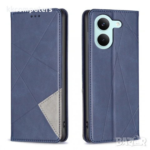 Кожен Калъф за Xiaomi Poco X8 Pro 5G / Redmi Turbo 5 5G - Геометричен дизайн, Слотове за карти, Стой, снимка 6 - Калъфи, кейсове - 54131700