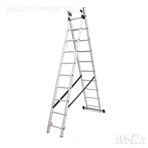 Разтегателна алуминиева стълба KME214, 2x14 стъпала, снимка 3 - Железария - 52006606