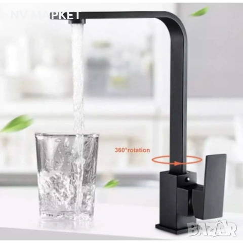 Смесител Едноръкохватков кухненски, цвят черен мат, Top Ceramic, снимка 7 - Смесители - 53837319