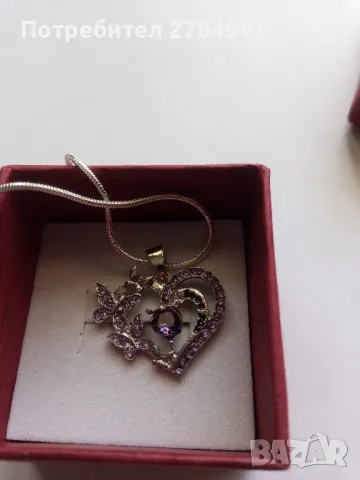 Колие сърца и пеперуди , снимка 4 - Колиета, медальони, синджири - 50260423