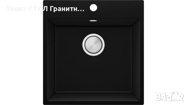 Черна кухненска мивка от гранит Рига 50 XL 480 x 500 мм