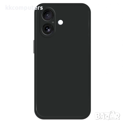 Силиконов кейс iPaky матиран, За iPhone 17 (6.3), Черен и Протектор