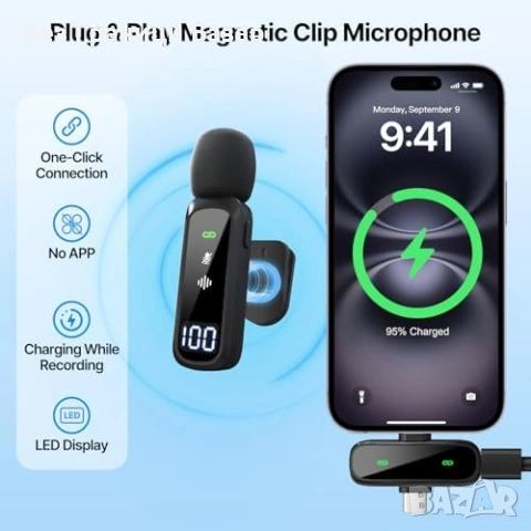 Нов комплект Селфи стик статив 180 см с LED светлини и безжични микрофони, снимка 3 - Чанти, стативи, аксесоари - 54207146