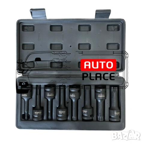 Комплект ударни битове 1/2 – сплин 8 части HAWEK, снимка 2 - Други инструменти - 53889421