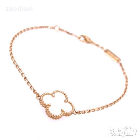 Златна дамска гривна Van Cleef 3,77гр. 18,0см. 14кр. проба:585 модел:37757-6, снимка 2 - Гривни - 53875654