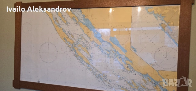 Морска карта в рамка, снимка 4 - Картини - 53757202