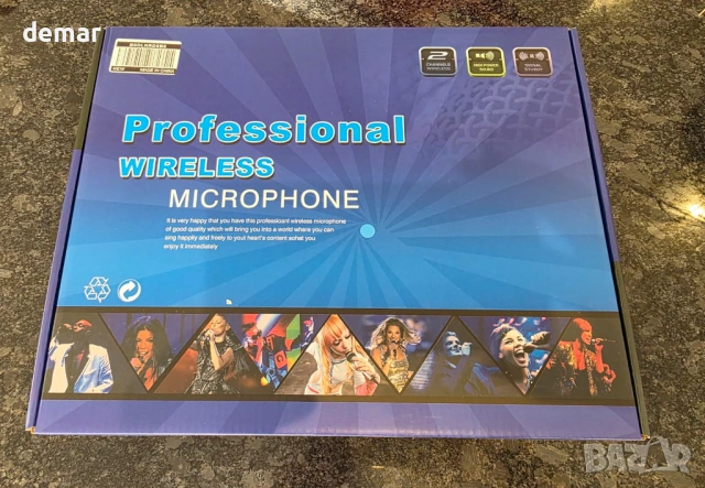 Безжична UHF микрофонна система с два динамични микрофона, до 60 м, снимка 9 - Микрофони - 53645861