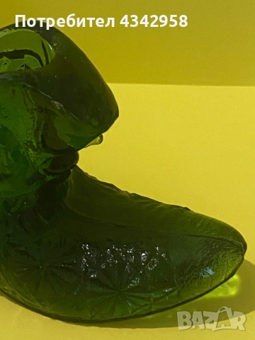 Винтидж стъклена декоративна обувка. 1950-те.Германия., снимка 4 - Антикварни и старинни предмети - 52809629