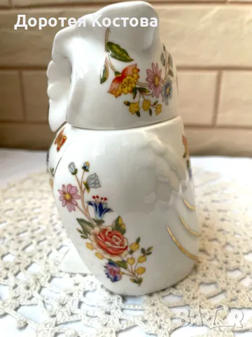AYNSLEY красива кутийка - бухал от фин костен порцелан от Англия, снимка 4 - Антикварни и старинни предмети - 50181358