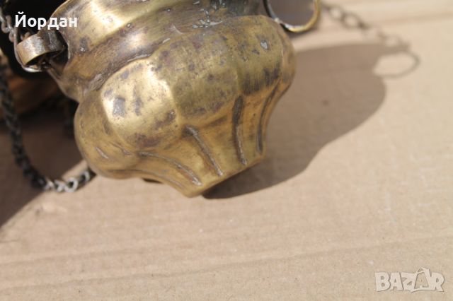 Старо бронзово кандило, снимка 11 - Антикварни и старинни предмети - 45422053