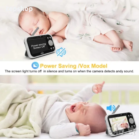 НОВ безжичен бебефон с 2 камери JLB7tech, 4.3-инчов LED екран, автоматично нощно, двупосочен..., снимка 4 - Бебефони - 50556536