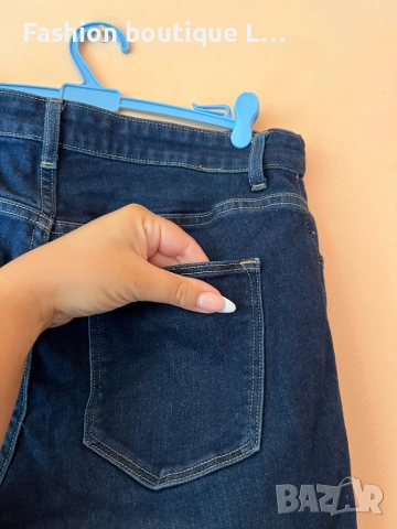 H&M Сини еластични дънки с джобове отпред и отзад M / L размер 👖, снимка 5 - Дънки - 52165793