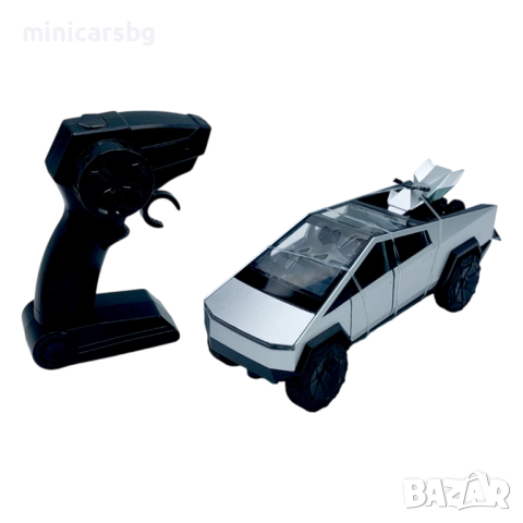 Метална кола Tesla Cybertruck 1:24 със светлини, звук и дистанционно