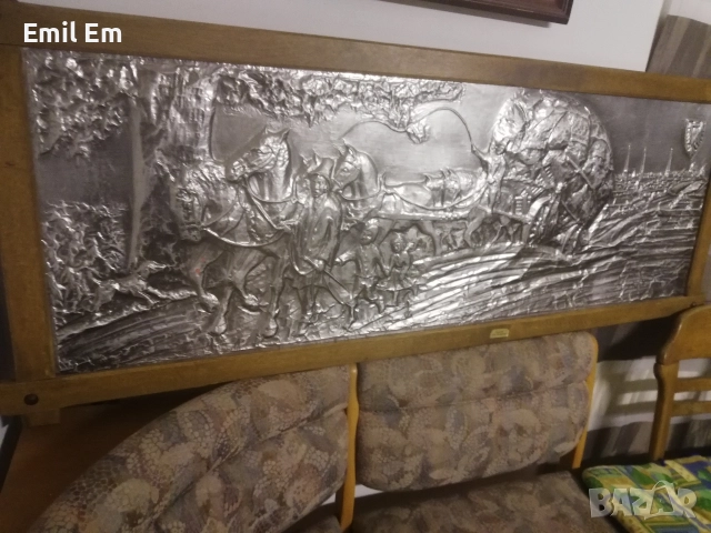 Картина от метал и дърво ръчна изработка 