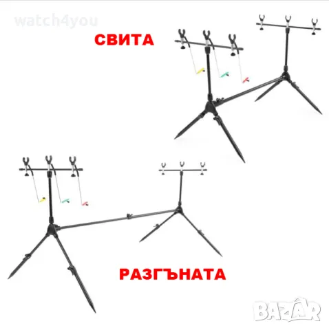 НОВА СТОЙКА ЗА ВЪДИЦИ+СИГНАЛИЗАТОРИ И ОБТЕГАЧИ. СТОЙКА ЗА ФИДЕР. ШАРАНДЖИЙСКИ СТОЙКИРОД ПОД ROD POD, снимка 6 - Такъми - 48975211