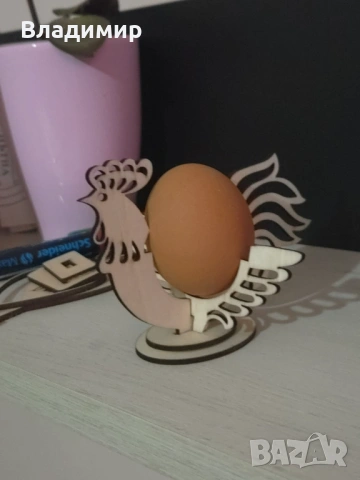 Дървена поставка за яйце, снимка 2 - Декорация за дома - 53874824