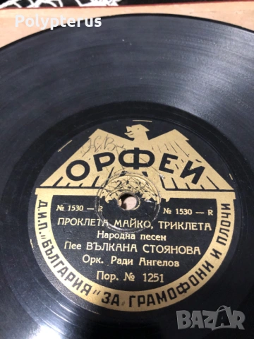 Стара българска шеллакова плоча